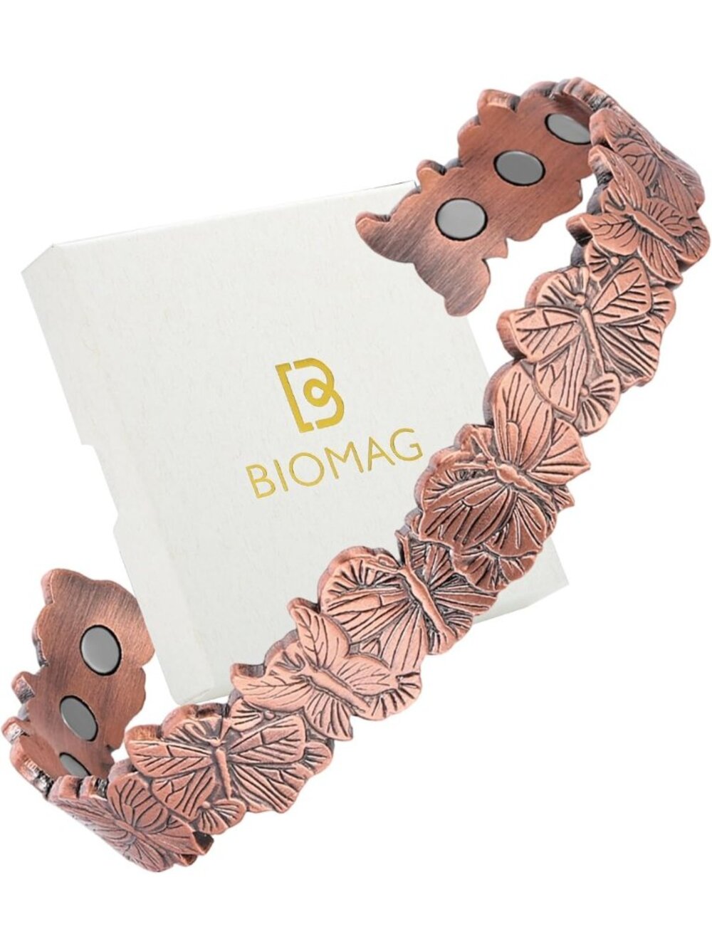Adjustable Magnetic Copper Cuff Bracelet for Men & Women - 99.99% Pure, 6